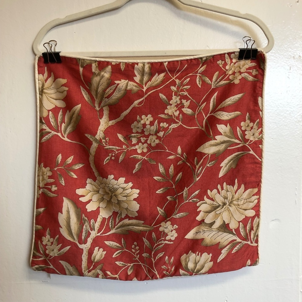 Ralph Lauren Villa Camelia reversible decorative pillow cover floral fretwork 17